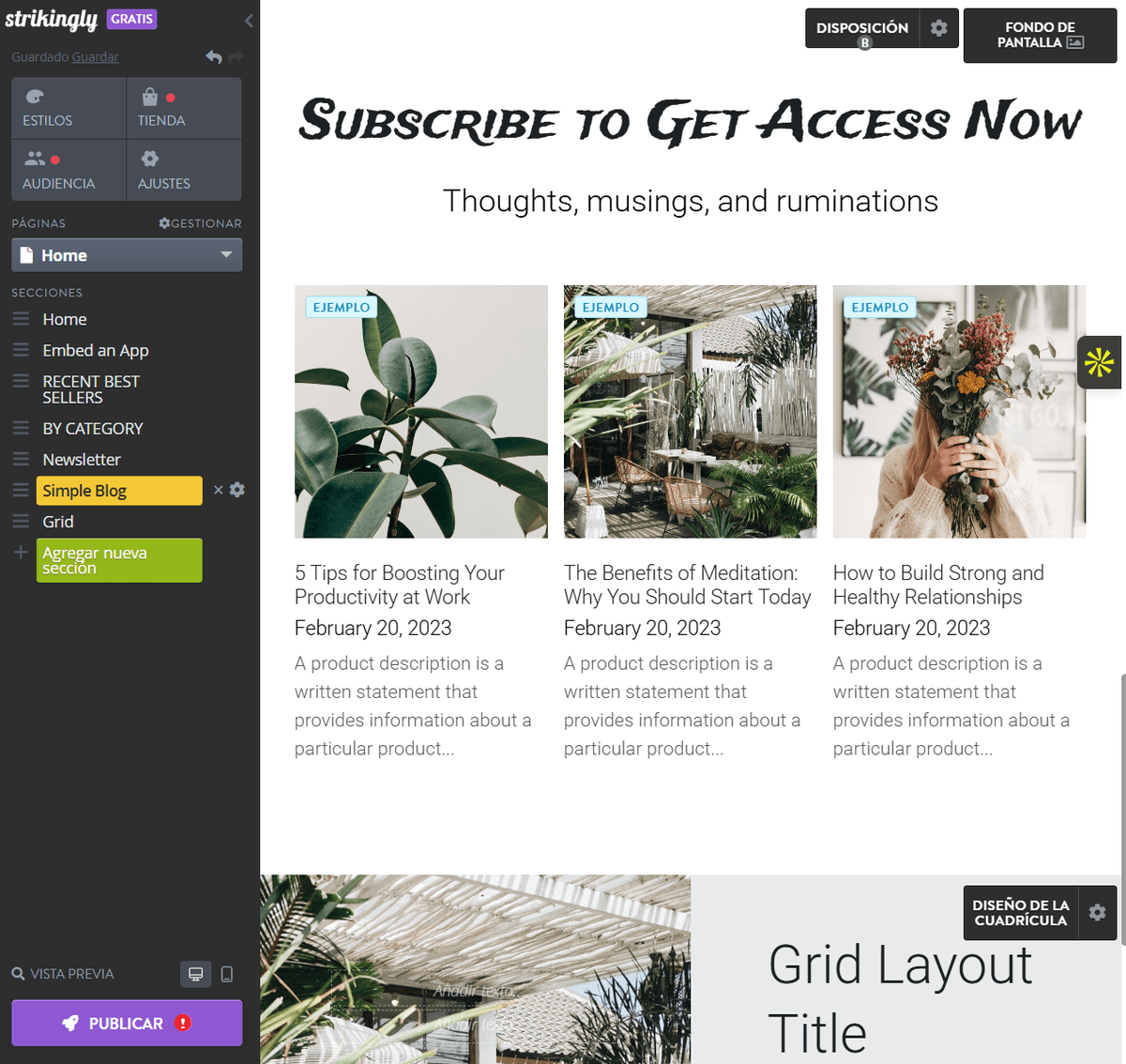 Infografía sobre Strikingly Editor