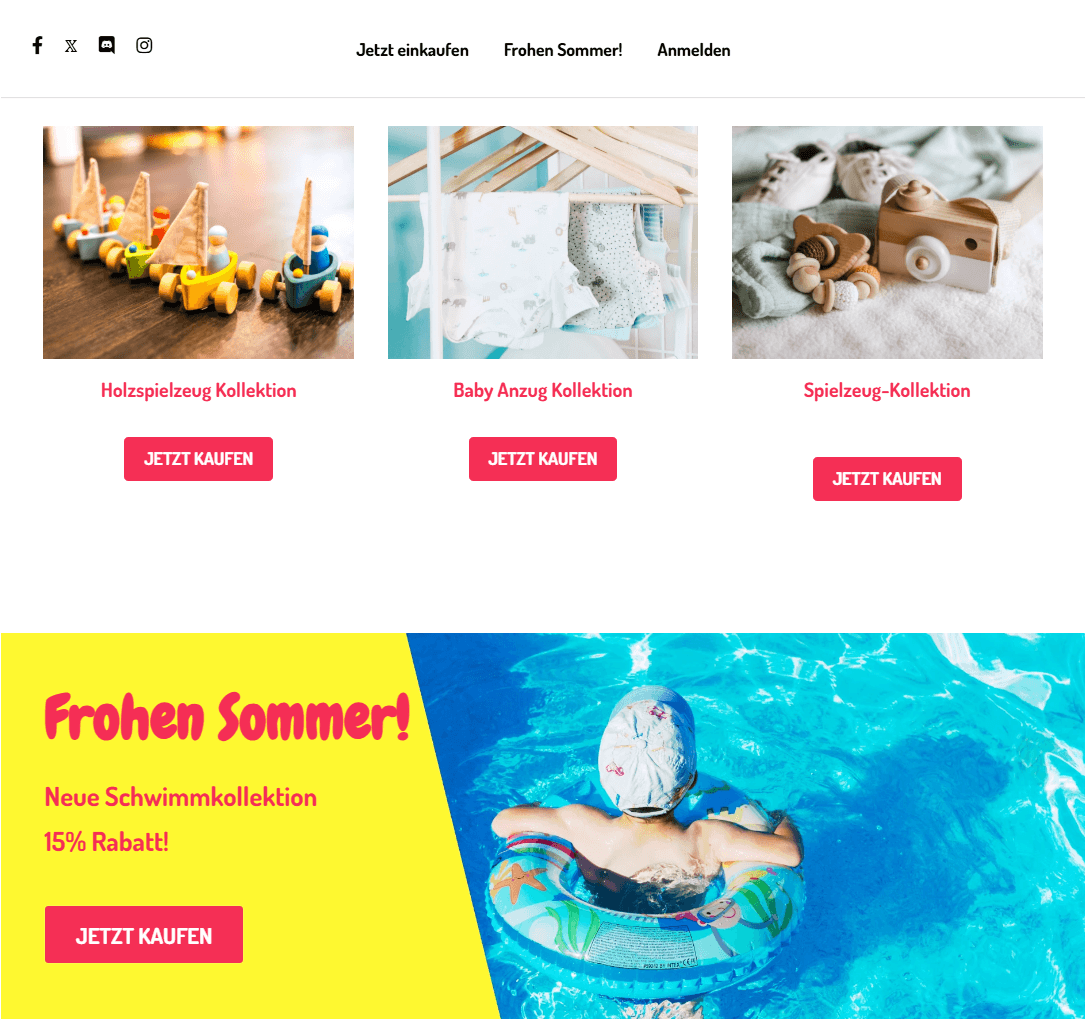 Peggi Store Template von Strikingly