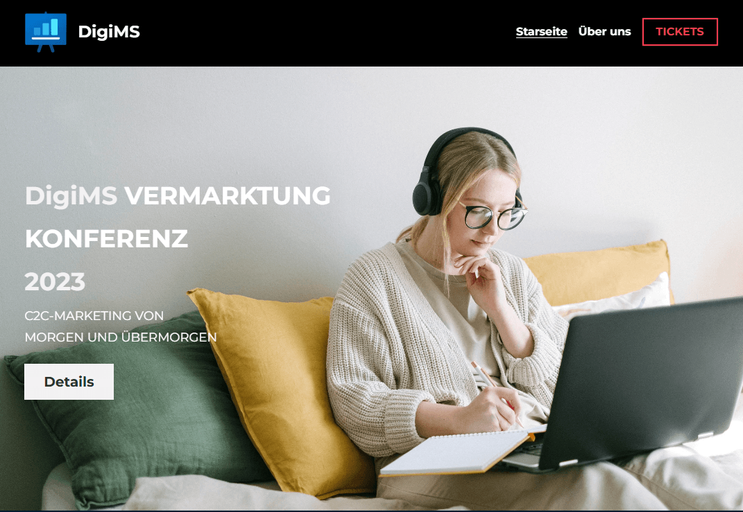 DigiMS-Vorlage von Strikingly