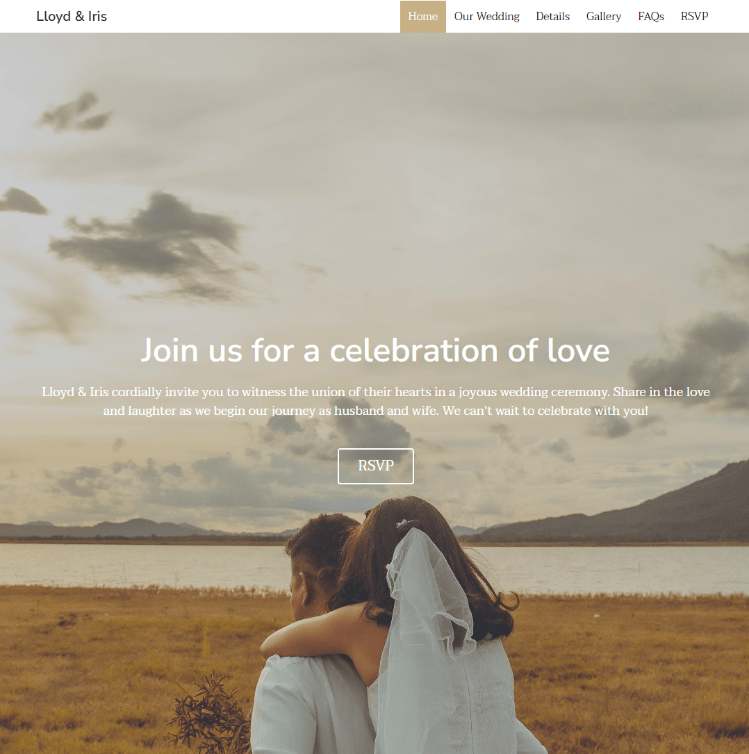 Plantilla de Lloyd & Iris de Strikingly