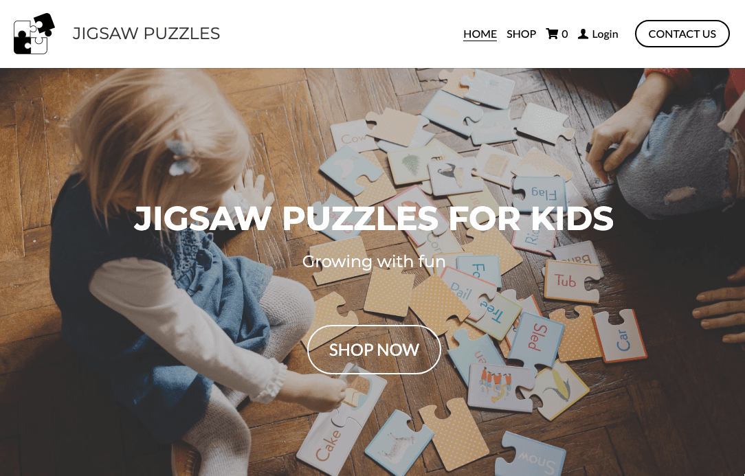 Jigsaw Online-Shop-Vorlage von Strikingly