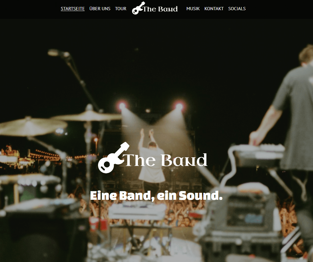 Die Website-Vorlage für Bandmusik von Strikingly