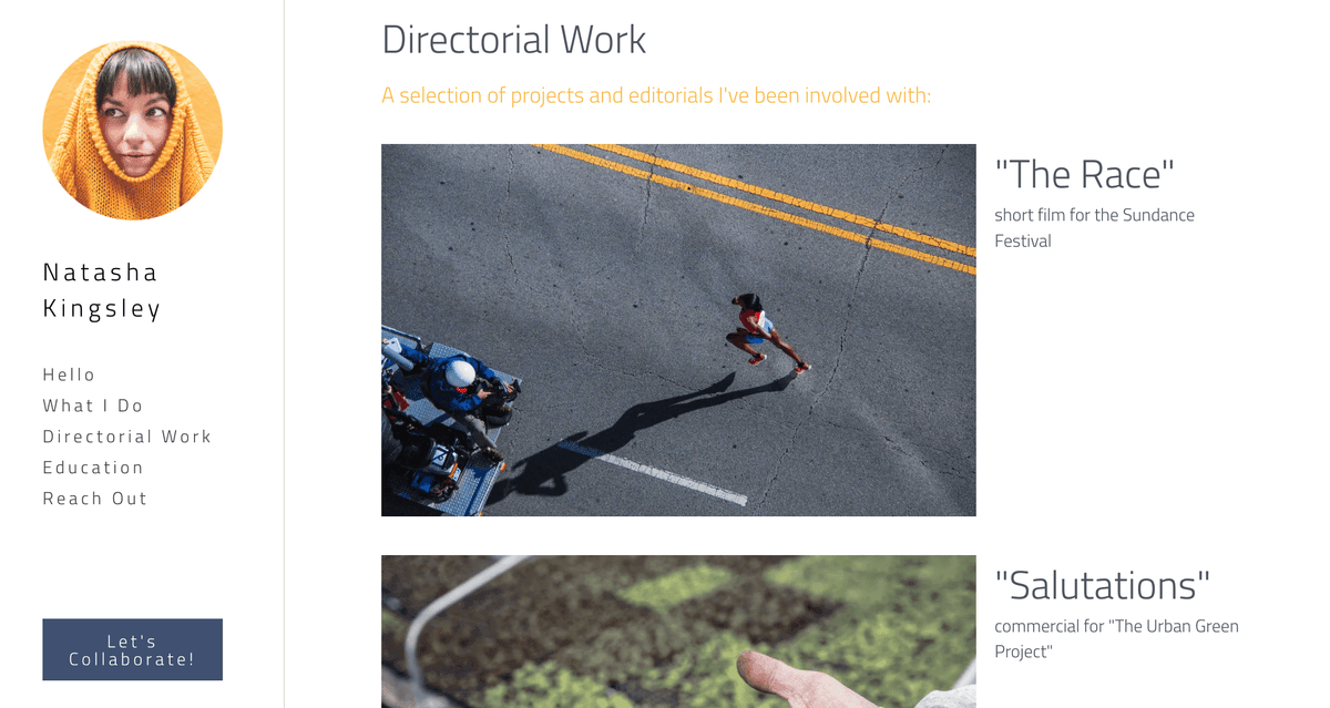 Elegancki szablon od Strikingly