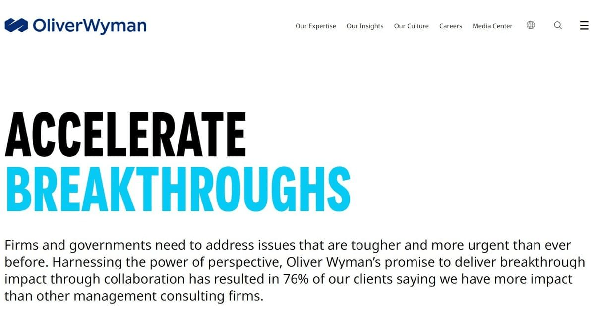 Sitio web de Oliver Wyman Consulting