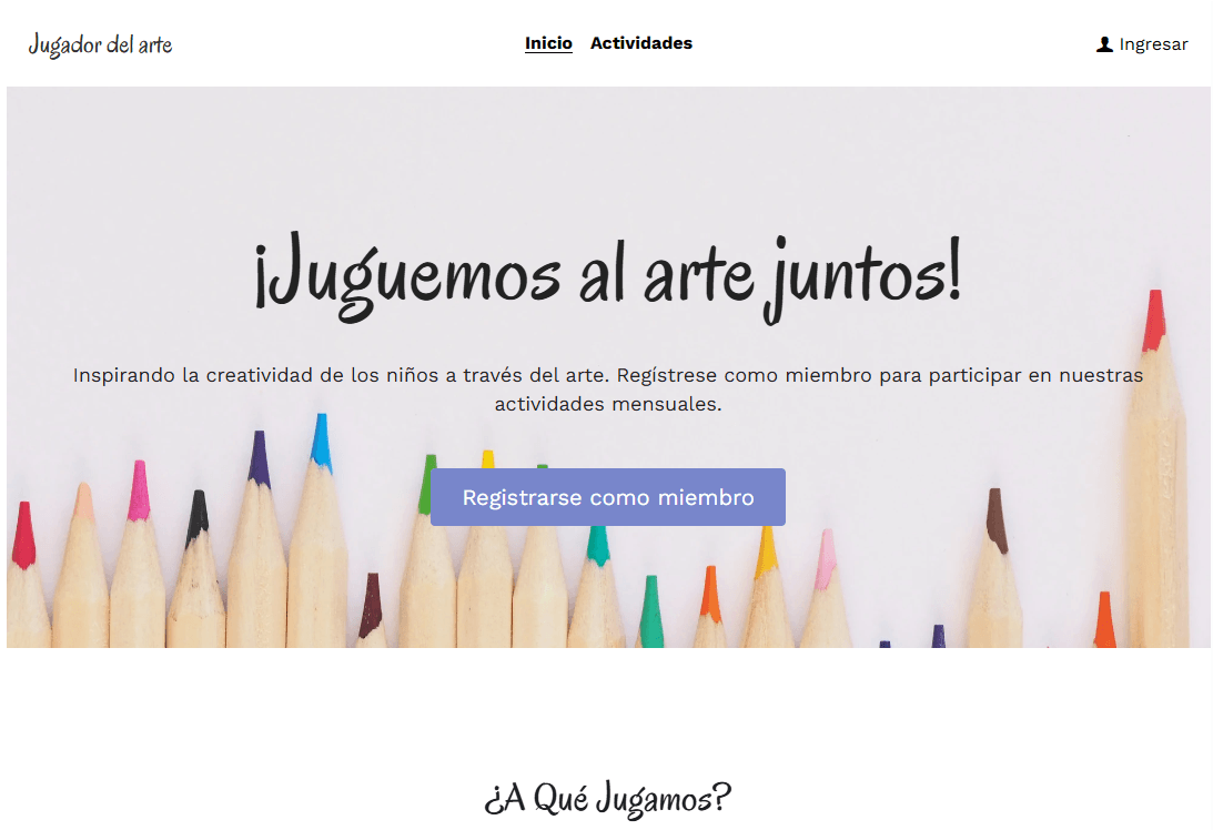 Plantilla de reproductor de arte de Strikingly