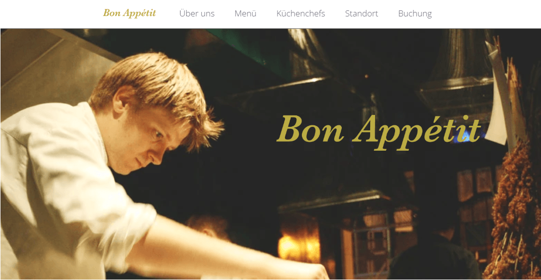 Website-Vorlage für das Restaurant Bon Appetit von Strikingly