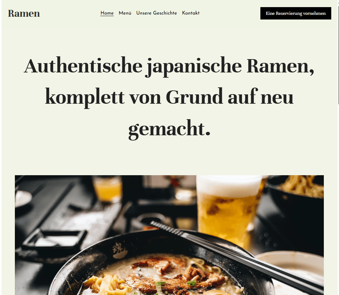 Ramen-Vorlage von Strikingly