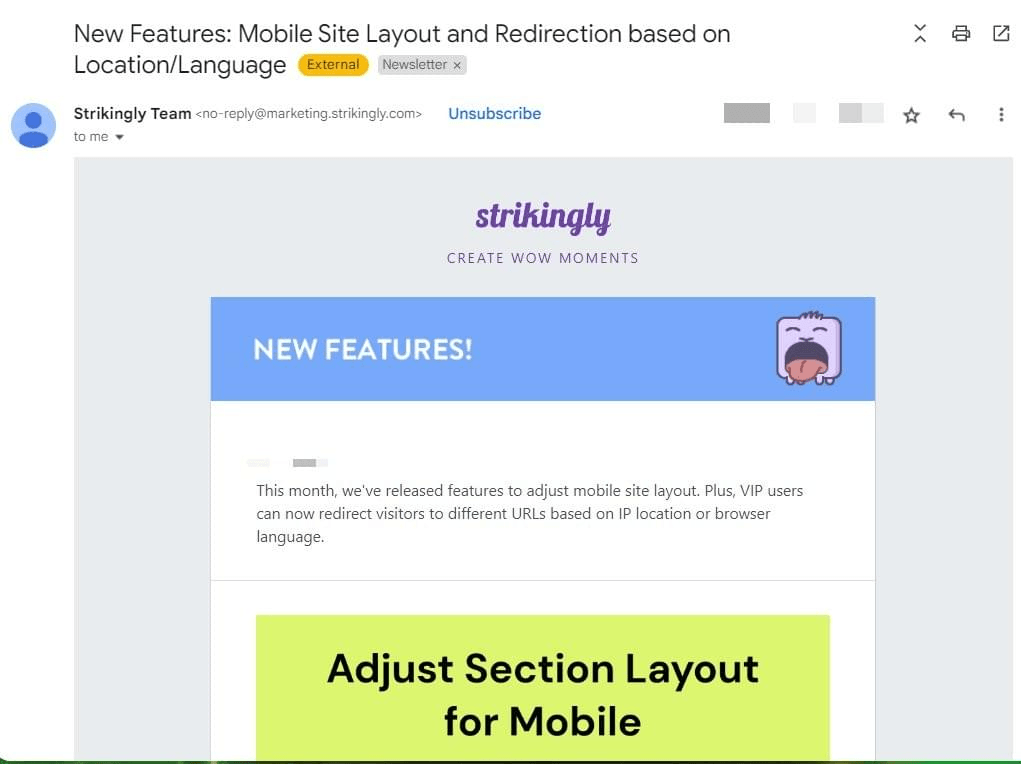 Boletín informativo Strikingly