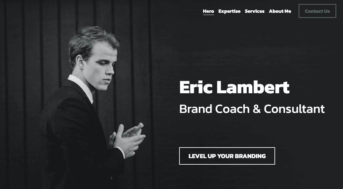 Szablon Brand Coach od Strikingly