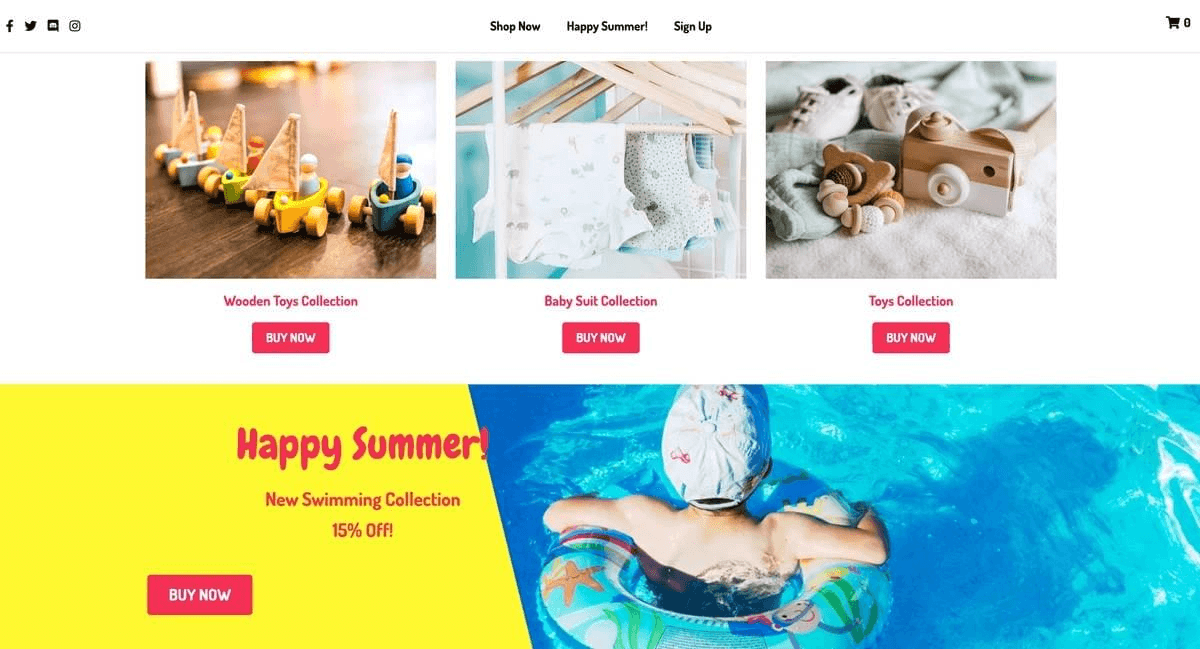 Peggi Online Store Template från Strikingly