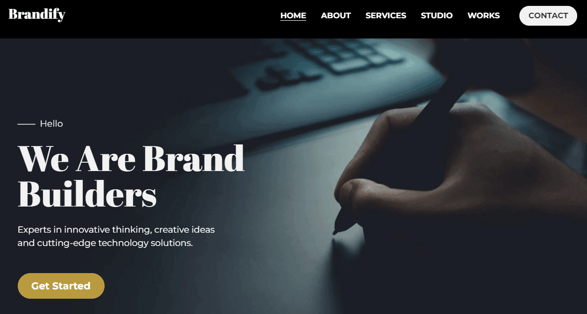 Plantilla de Brandify de Strikingly