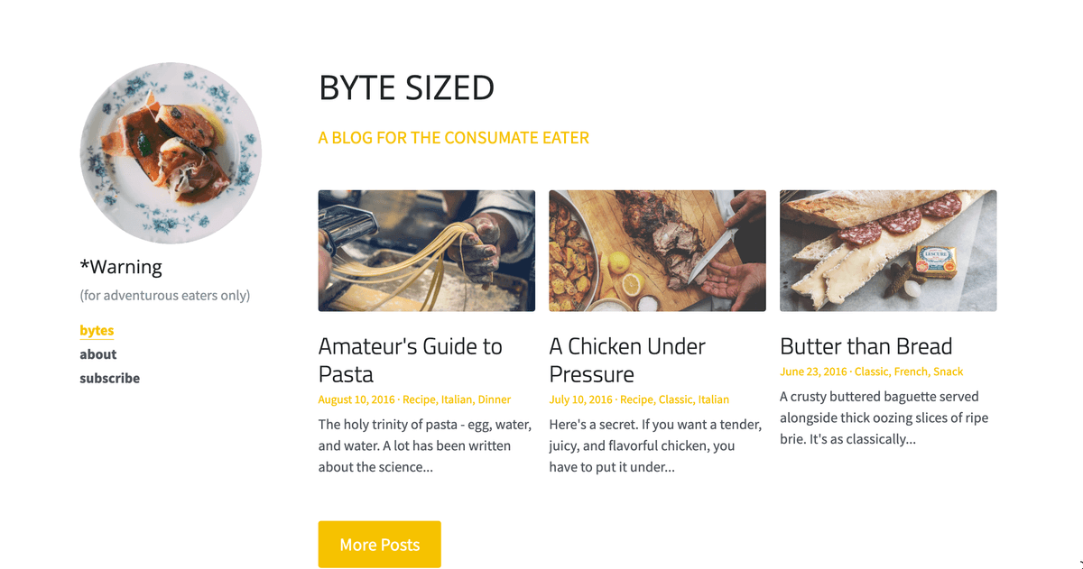 Szablon wielkości bajtu od Strikingly