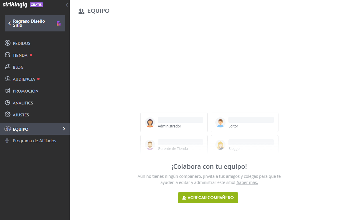 Característica de equipo sorprendente