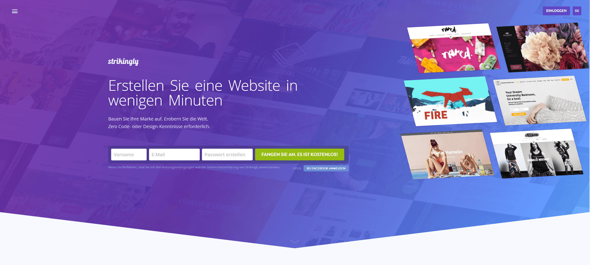 Auffallend Landingpage