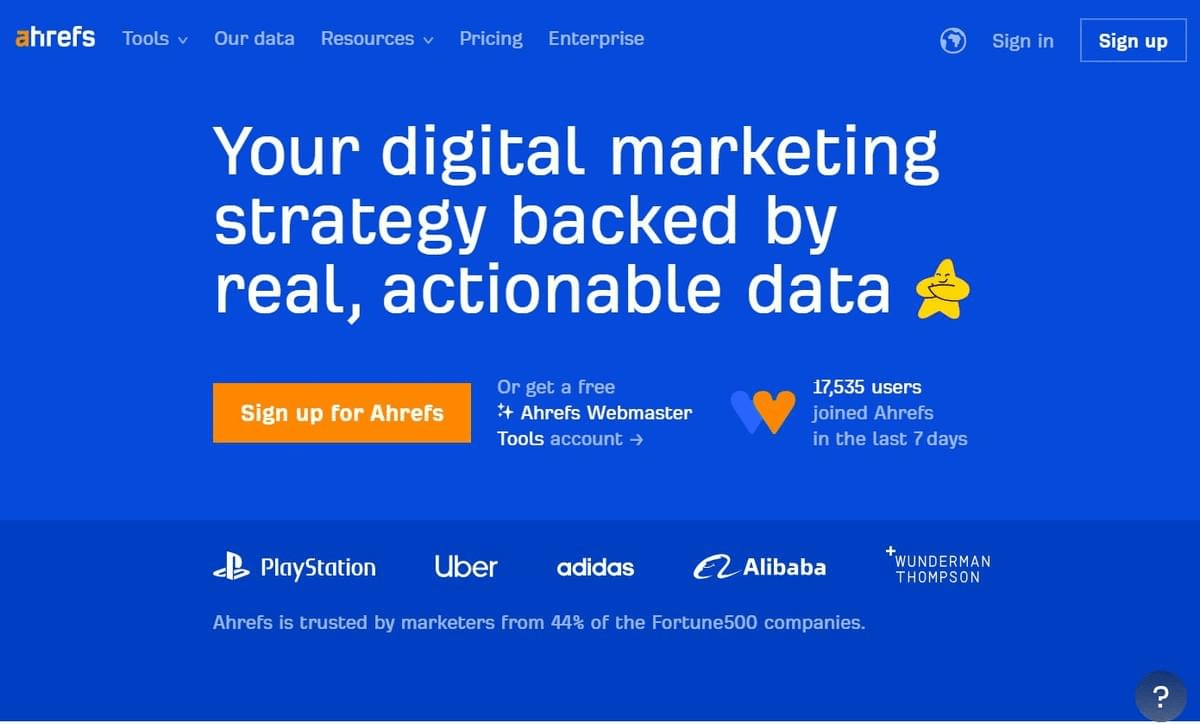 sitio web de Ahrefs