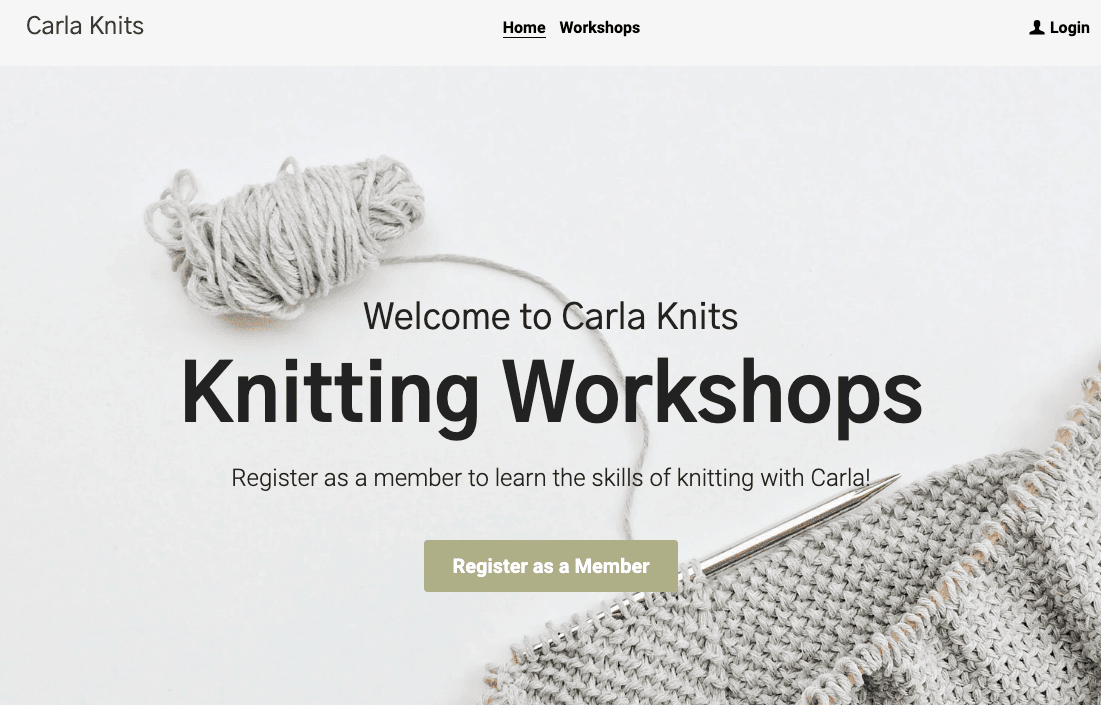 Szablon Carla Knits od Strikingly