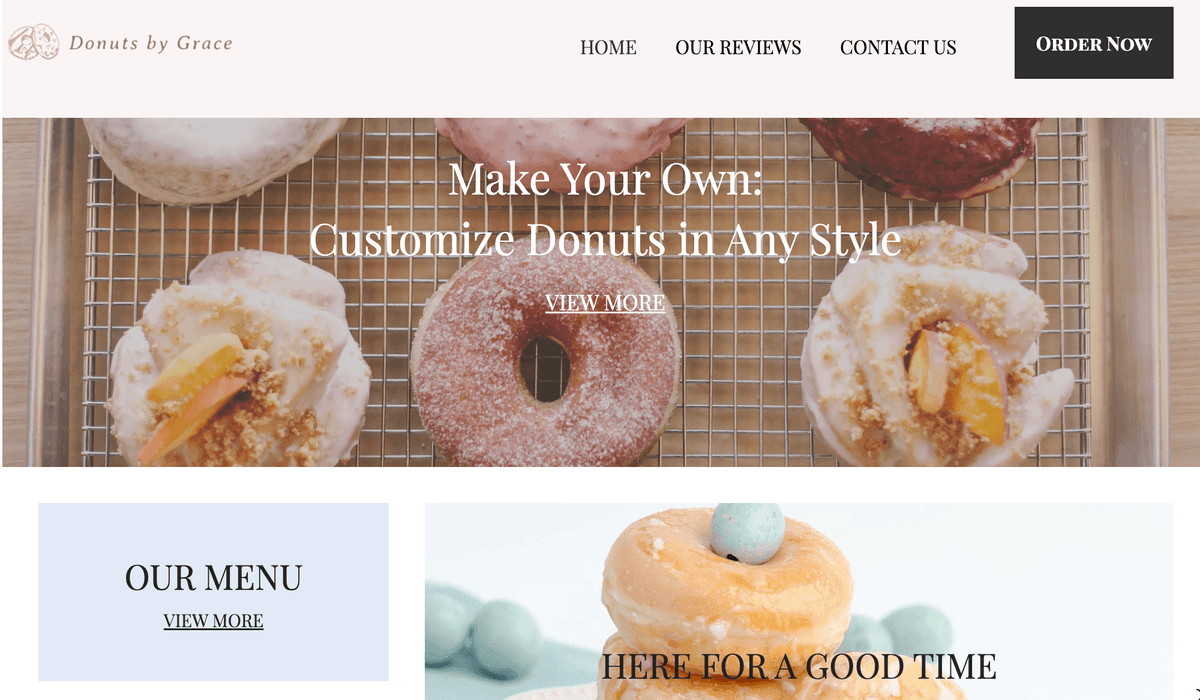 Donuts von Grace Vorlage von Strikingly