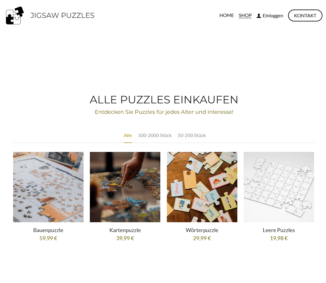 Puzzle-Vorlage von Strikingly
