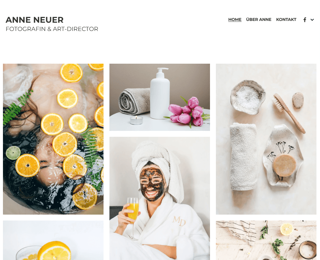 Vorlage für gekachelte Fotografie von Strikingly