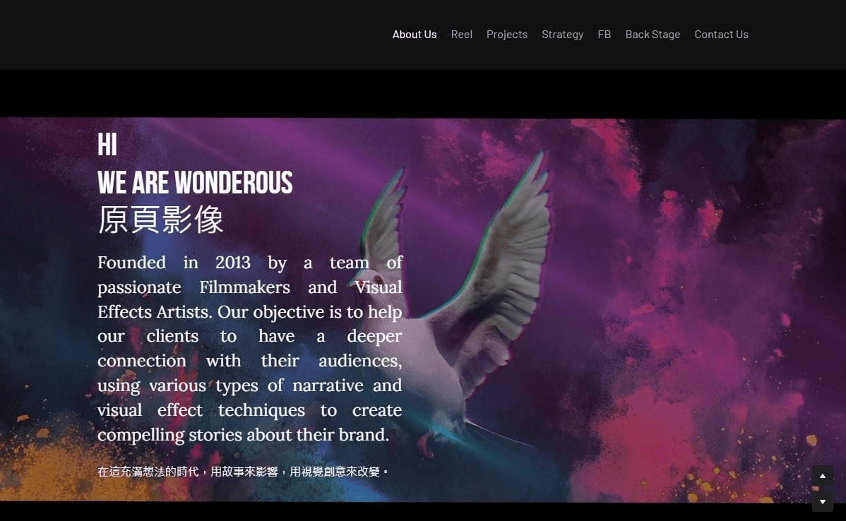 Imagen tomada del sitio web de un usuario de Strikingly