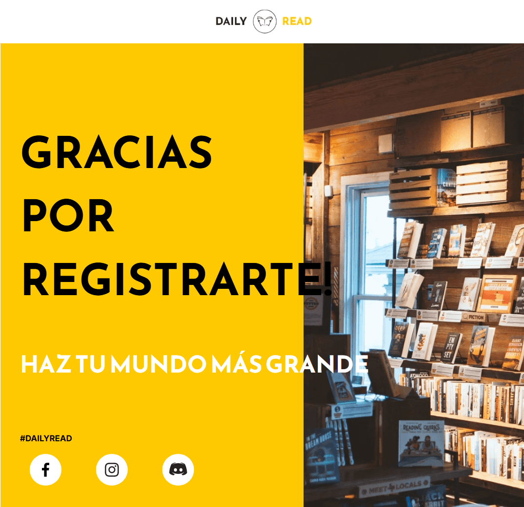 Plantilla de lectura diaria de Strikingly