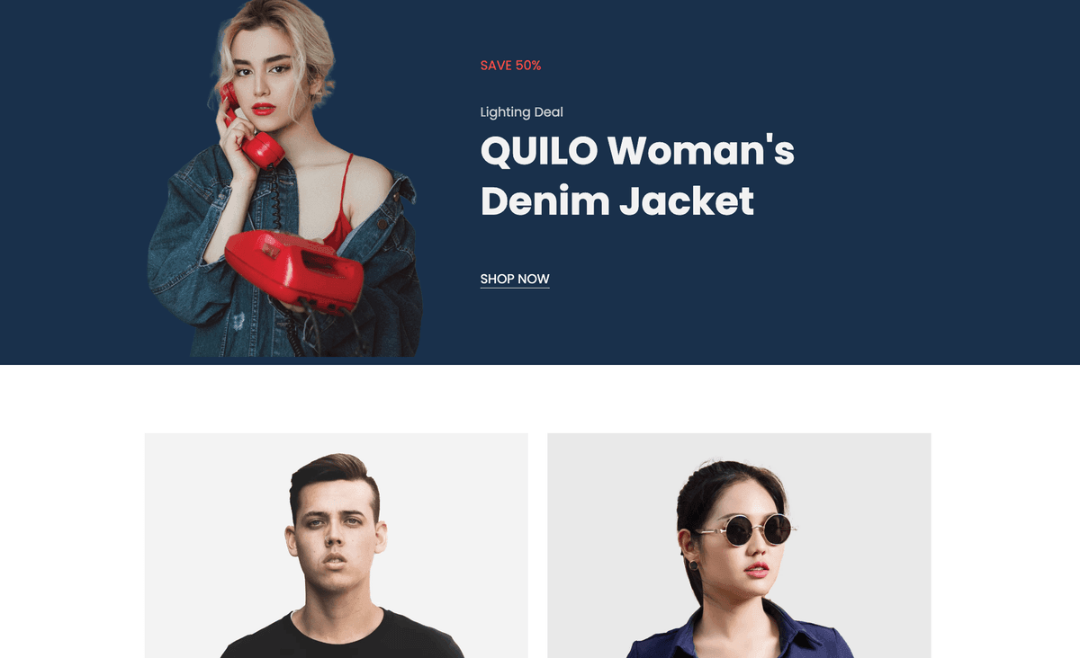 Quilo Online-Shop-Vorlage von Strikingly