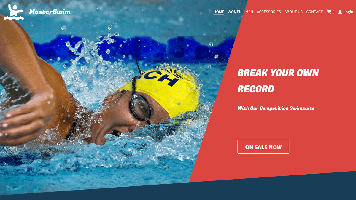 Szablon sklepu ze strojami kąpielowymi od Strikingly