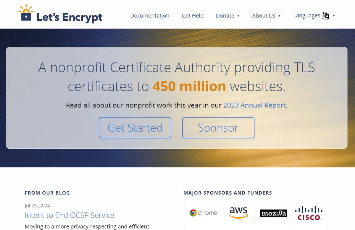 sitio web de Let's Encrypt