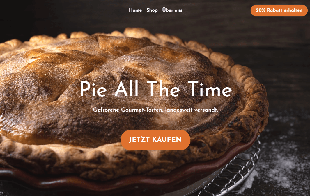 „Pie All the Time“-Vorlage von Strikingly