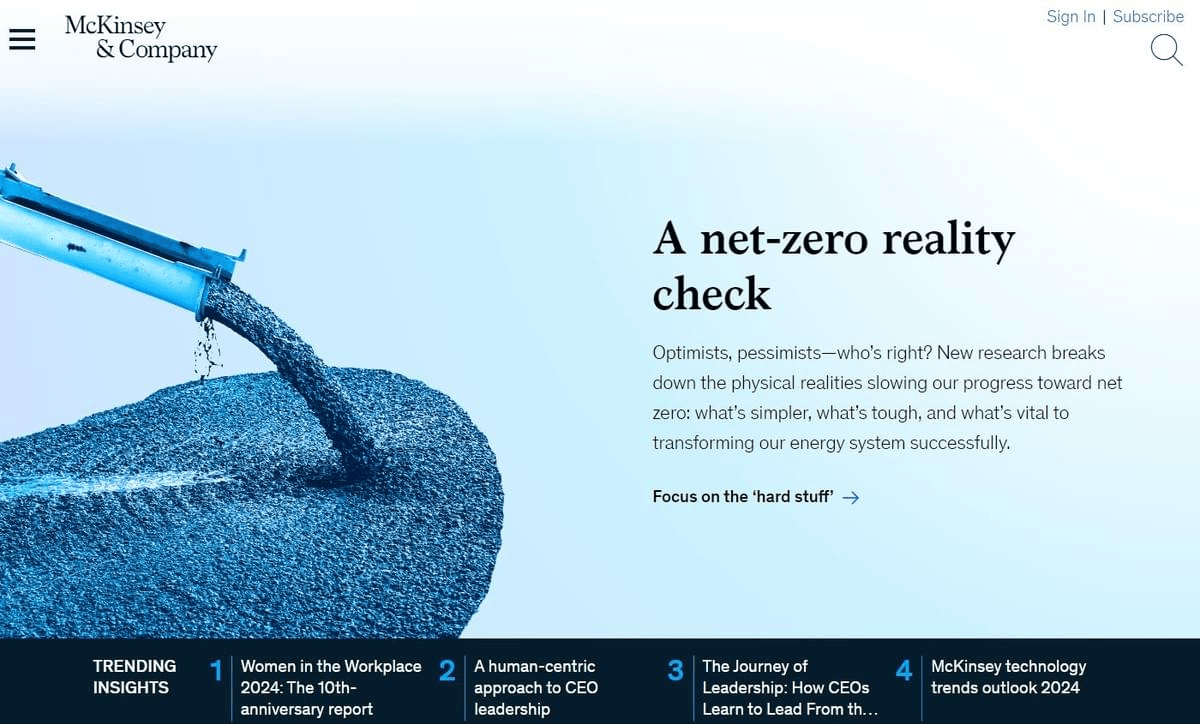 Sitios web de consultoría de McKinsey & Compan