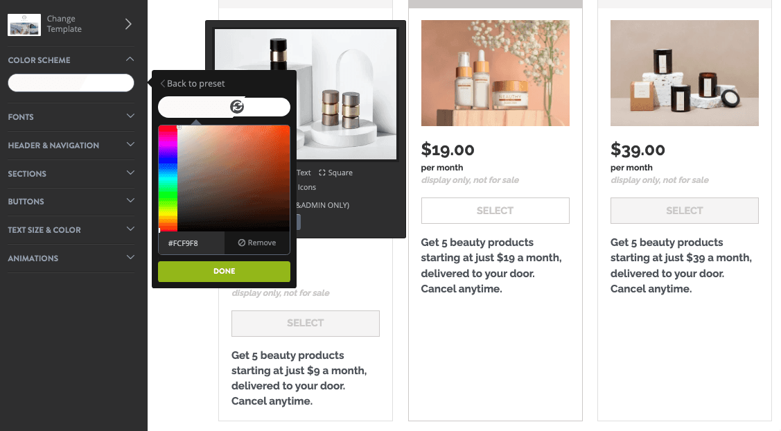 Auffallend thematische Farben