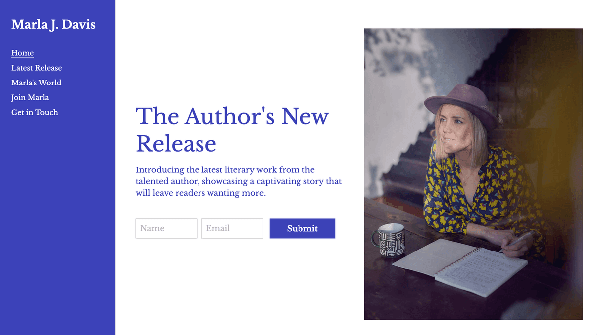 Autorenbuchvorlage von Strikingly