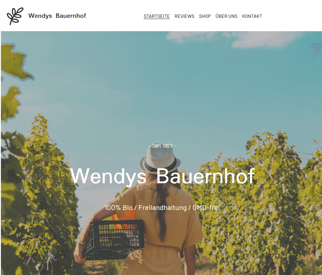 Wendy's Farm Online-Shop-Vorlage von Strikingly