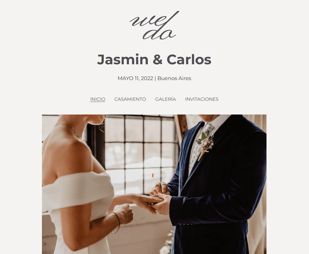 Plantilla de Jasmine y Karl de Strikingly