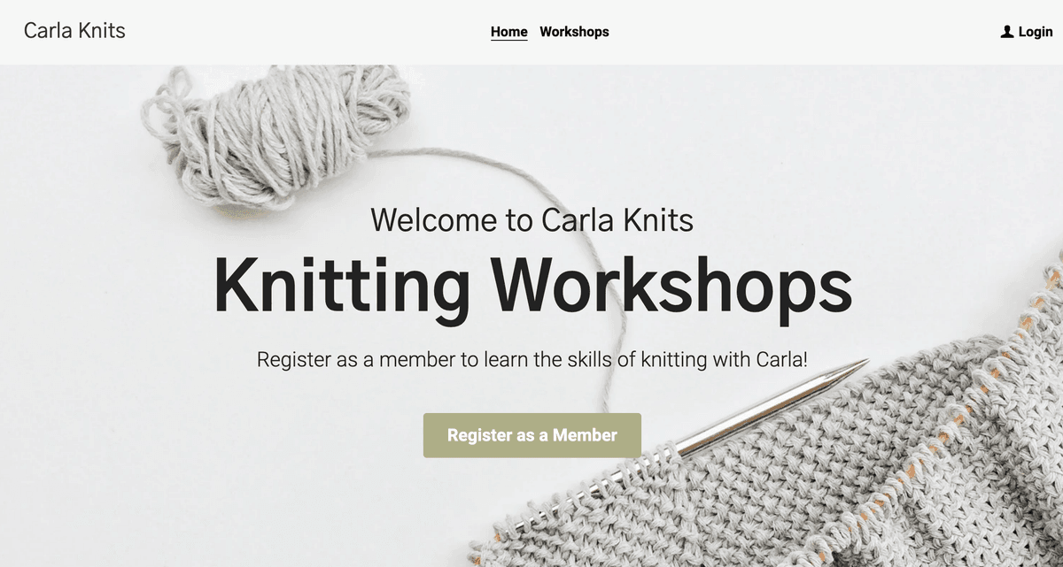 Szablon Carla Knits od Strikingly