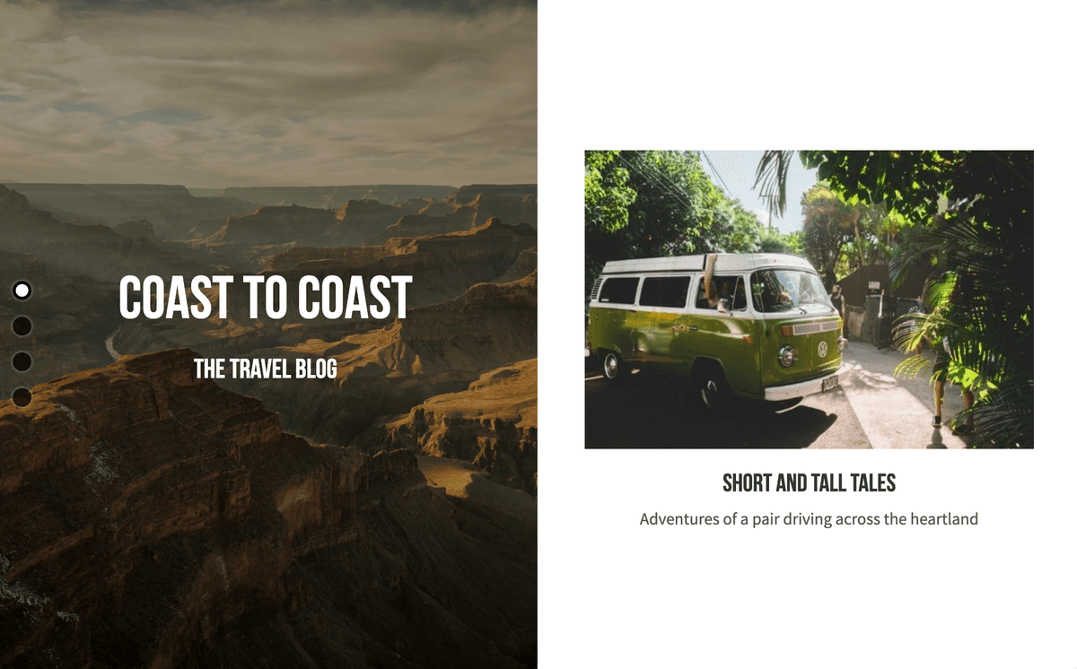 Szablon bloga Perspective od Strikingly