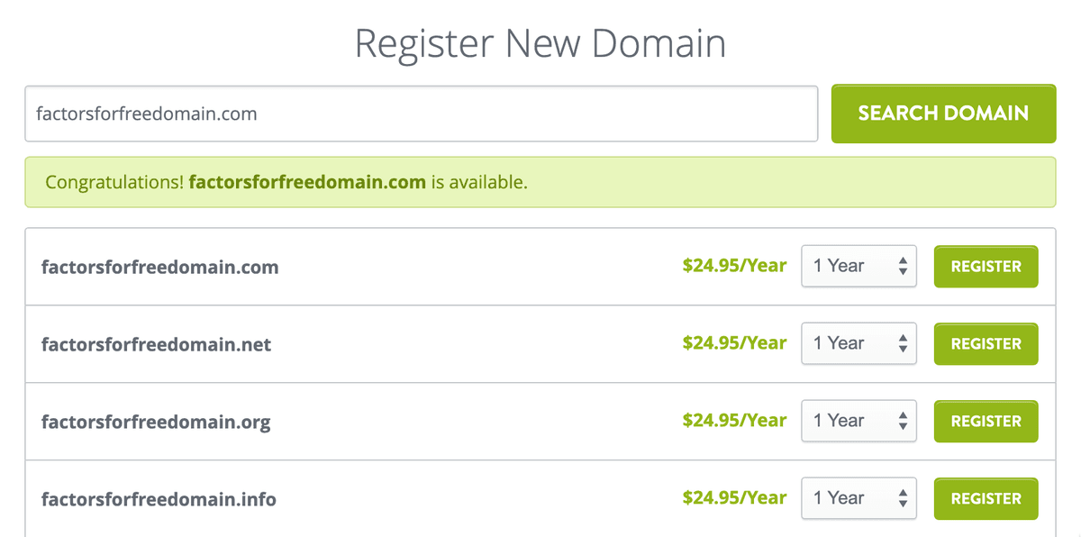 Uderzająca strona wyszukiwania domen