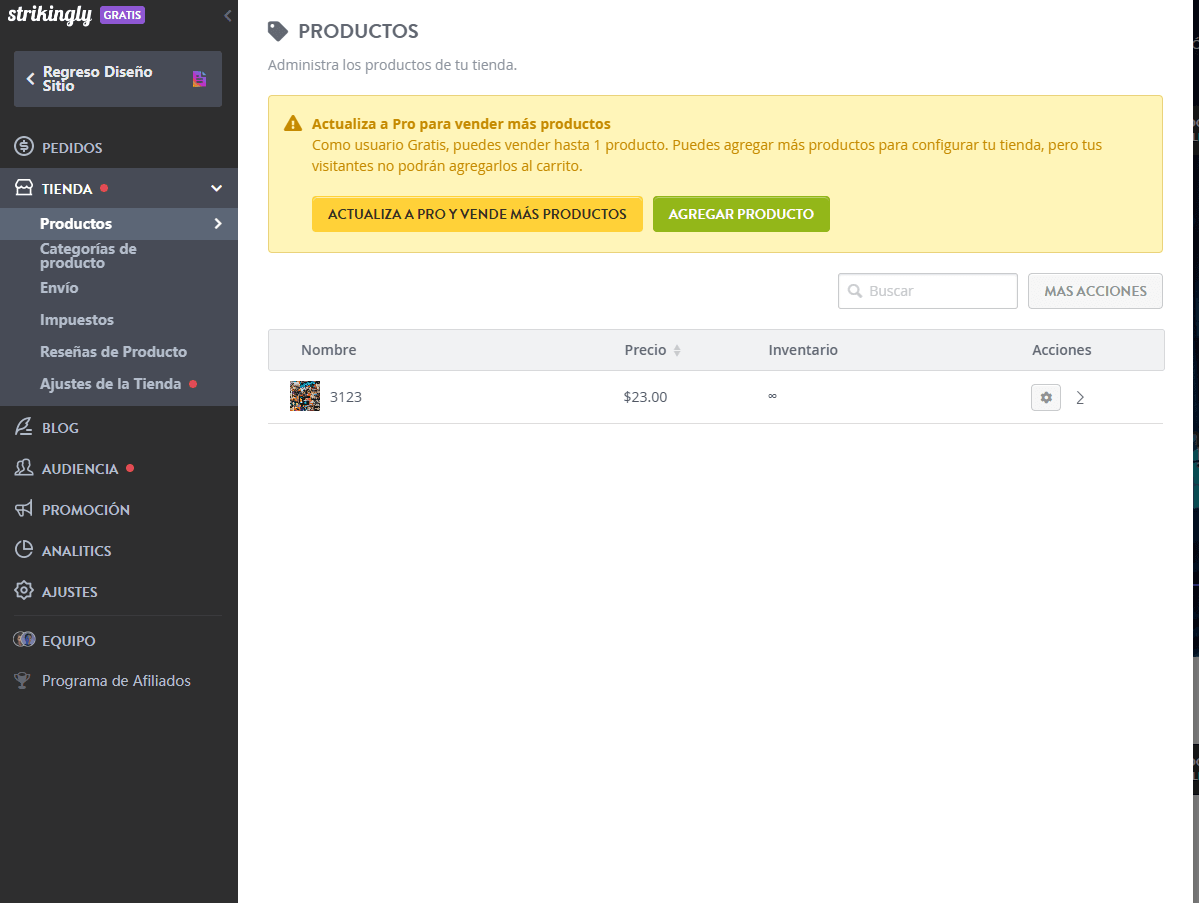 Página de producto de comercio electrónico sorprendente