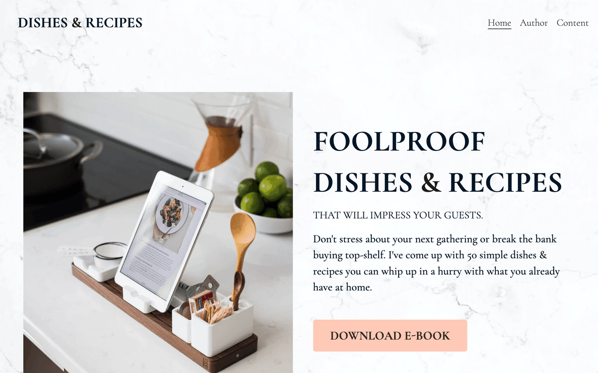 Szablony dań i przepisów od Strikingly