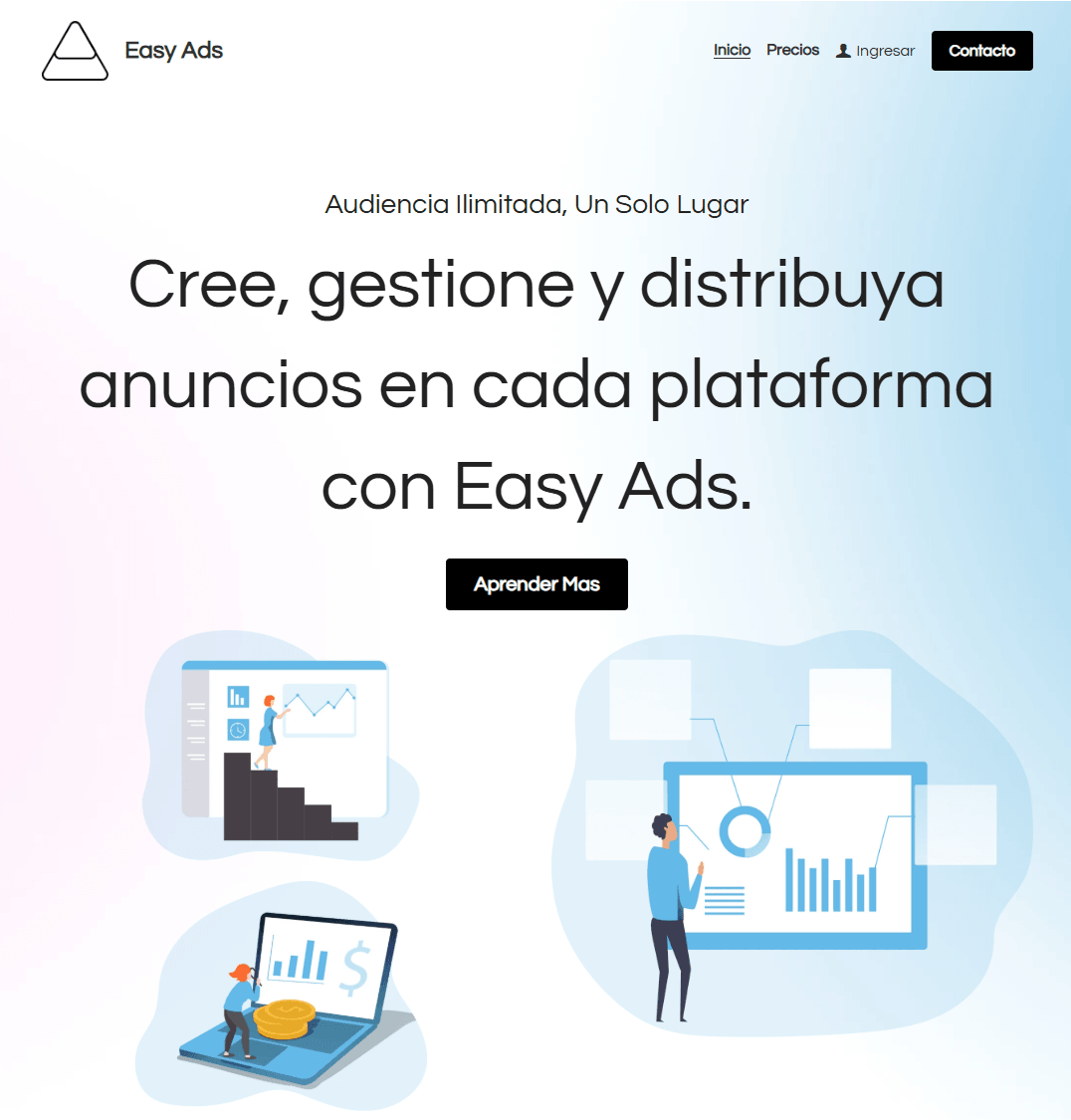 Plantilla de anuncios fácil de Strikingly