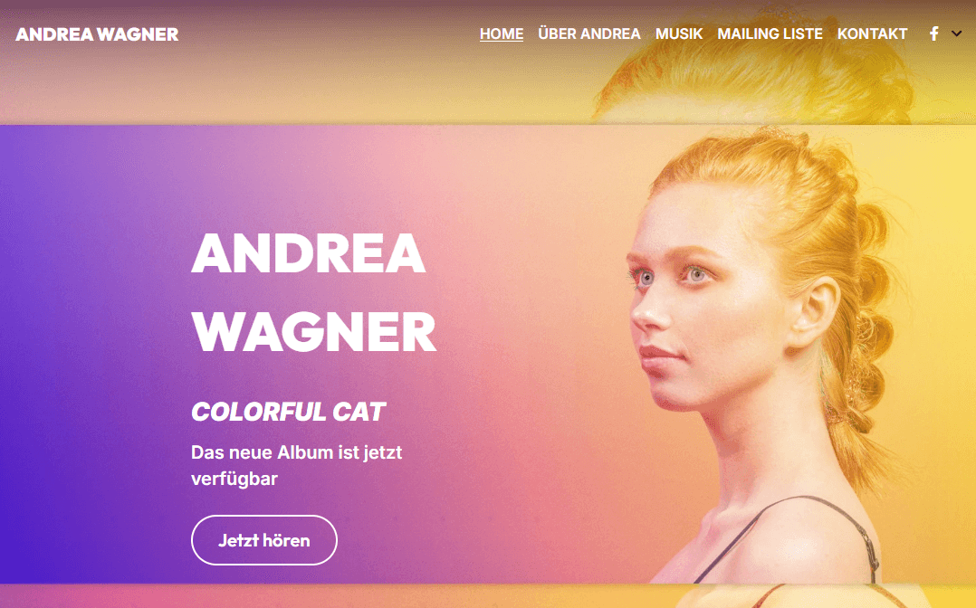 Andrea May Vorlage von Strikingly