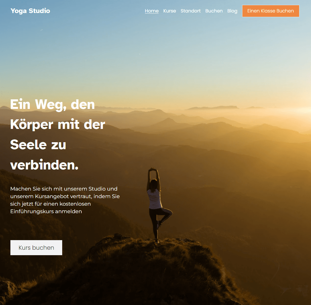 Yoga-Vorlage von Strikingly