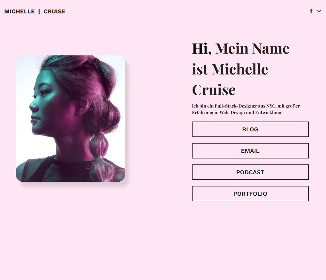 Bio-Link-Vorlage von Strikingly