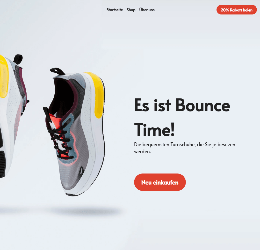 Bounce-Time-Vorlage von Strikingly