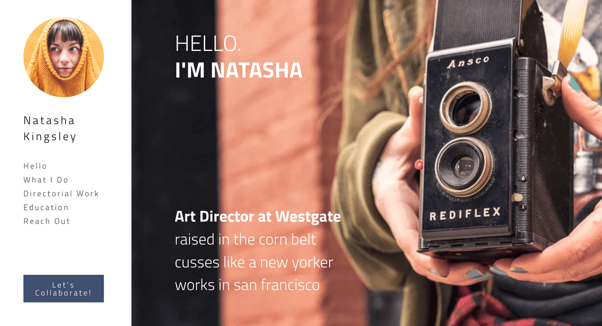 Elegancki szablon od Strikingly