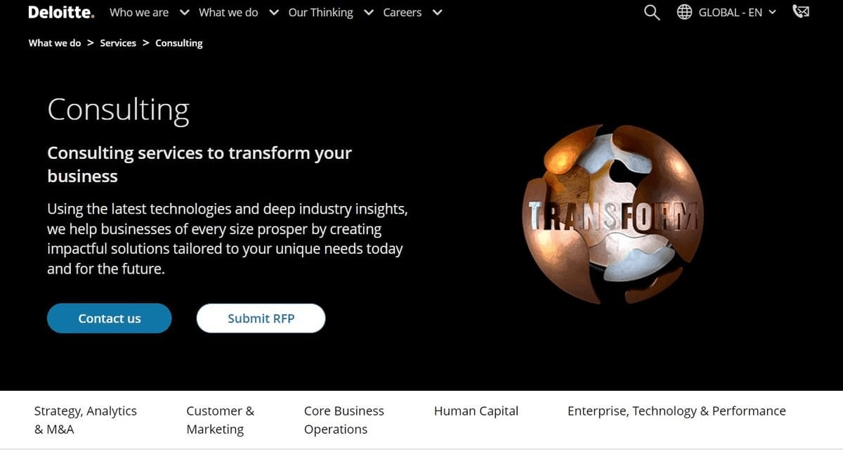 Sitio web de Deloitte Consulting