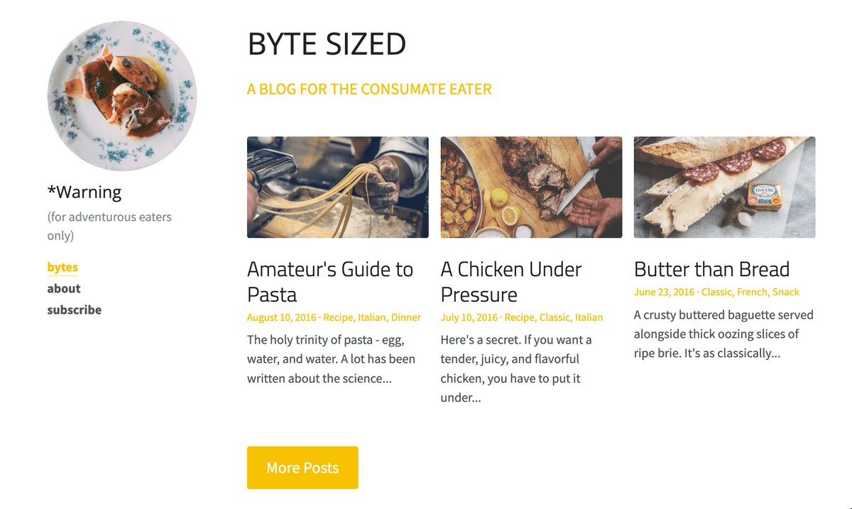 Byte Sized Template von Strikingly