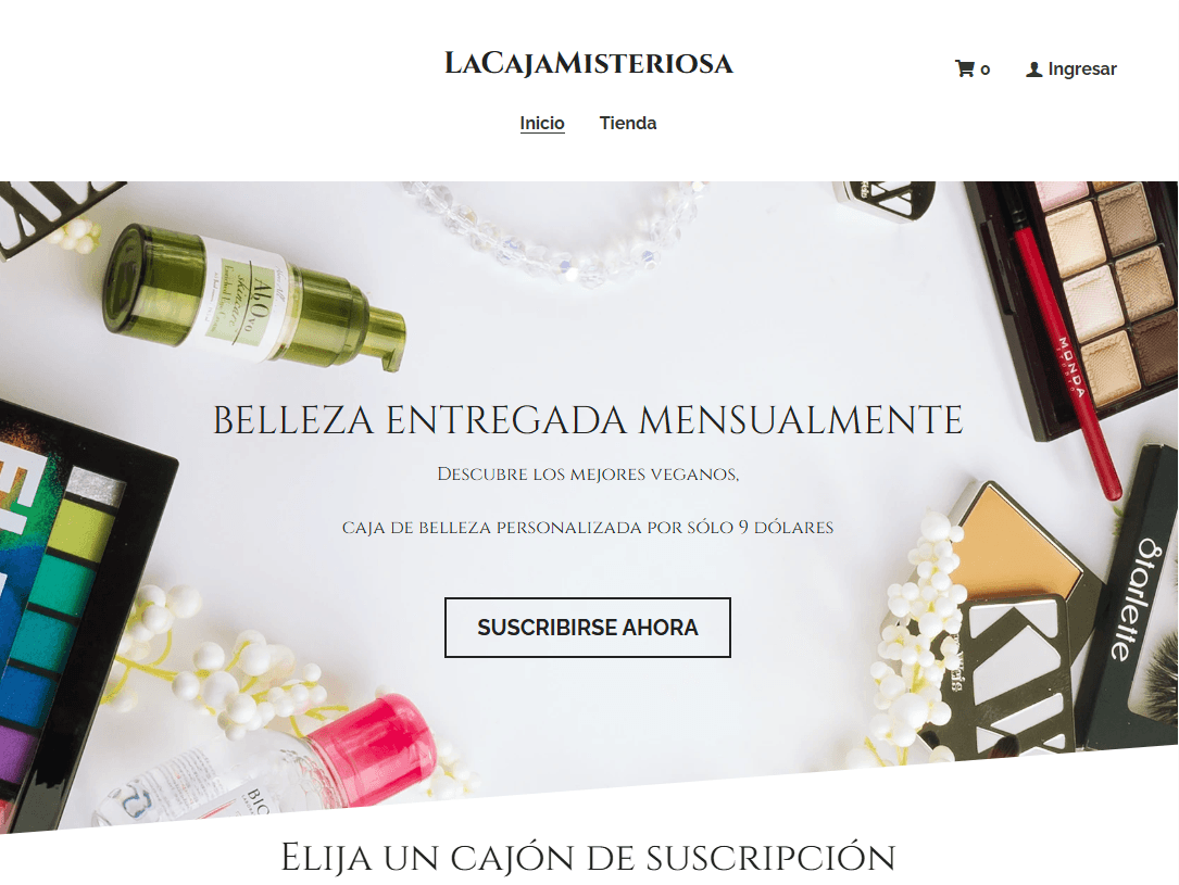 Plantilla de MysteryBox de Strikingly