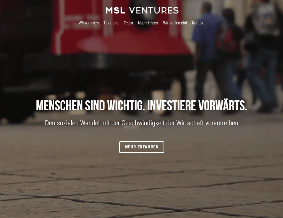 MSL Ventures-Vorlage von Strikingly