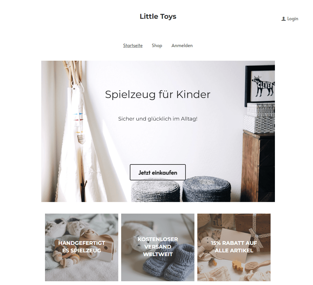 Vorlage für kleine Spielzeuge von Strikingly